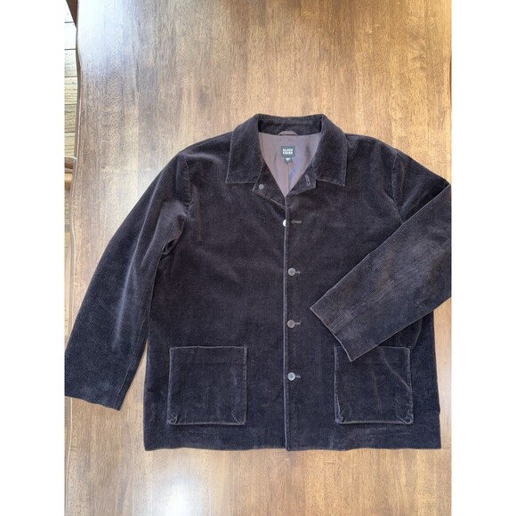 Eileen Fisher L Brown Corduroy Button Jacket Wide Wale Cotton Spandex Lined Coat - Picture 5 of 11
